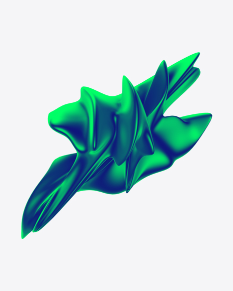 Blue-Green Abstract Object PNG
