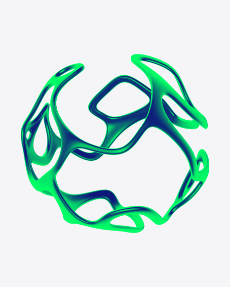 Blue-Green Abstract Object PNG