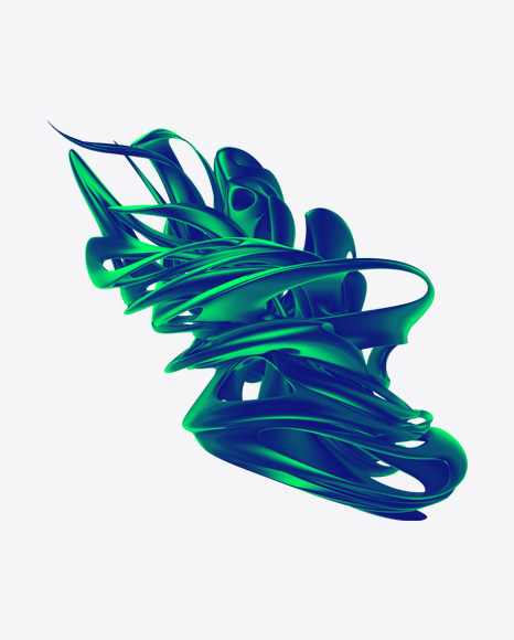 Blue-Green Abstract Object PNG
