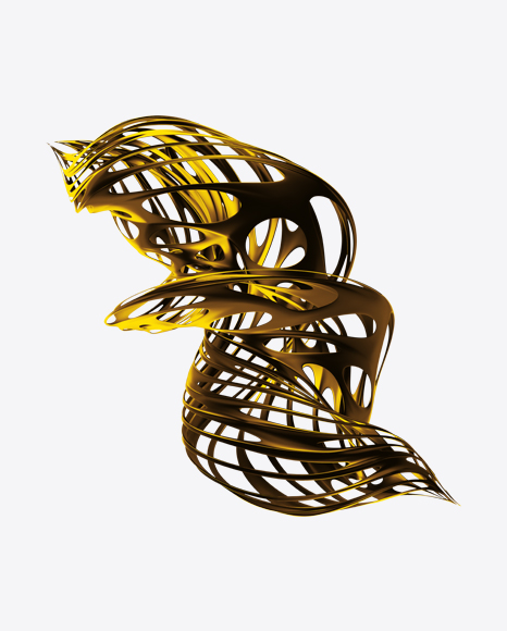 Golden Abstract Object PNG