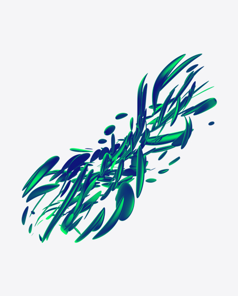 Blue-Green Abstract Object PNG