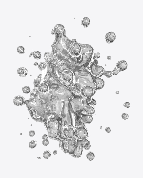 Silver Liquid Abstract Form PNG