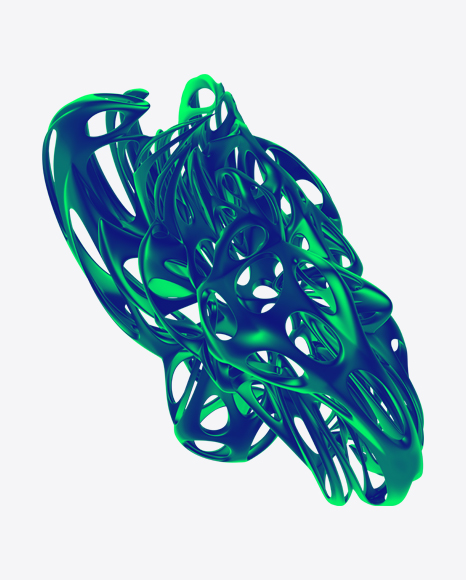 Blue-Green Abstract Object PNG
