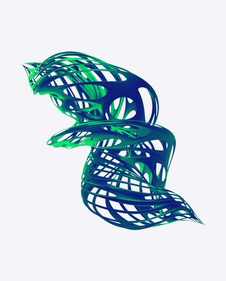 Blue-Green Abstract Object PNG