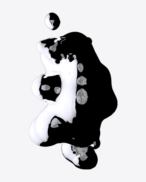 Black Liquid Abstract Form PNG