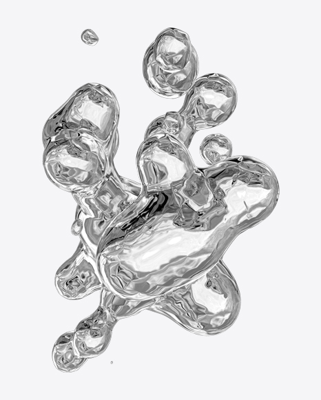Silver Liquid Abstract Form PNG