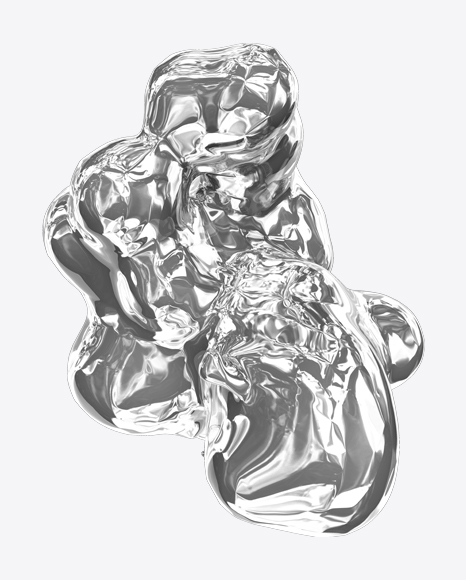 Silver Liquid Abstract Form PNG