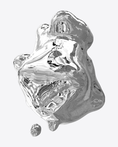 Silver Liquid Abstract Form PNG