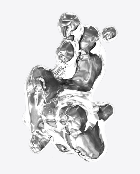 Silver Liquid Abstract Form PNG