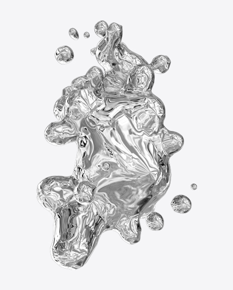 Silver Liquid Abstract Form PNG