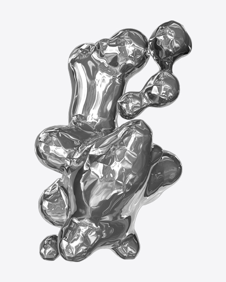 Silver Liquid Abstract Form PNG