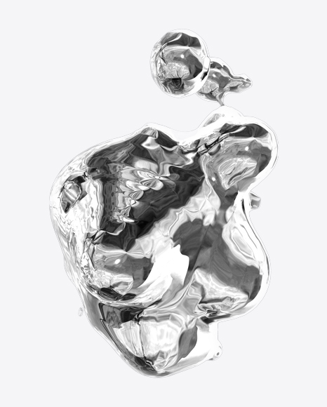 Silver Liquid Abstract Form PNG