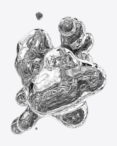 Silver Liquid Abstract Form PNG