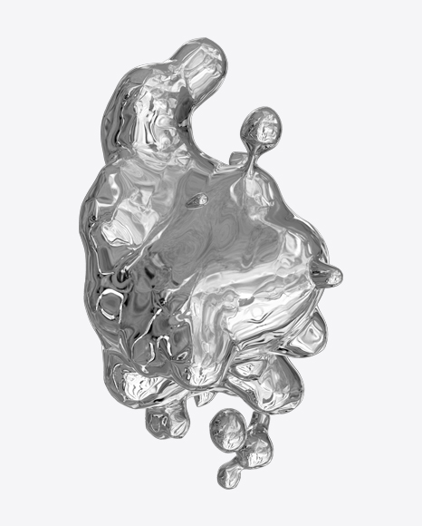 Silver Liquid Abstract Form PNG