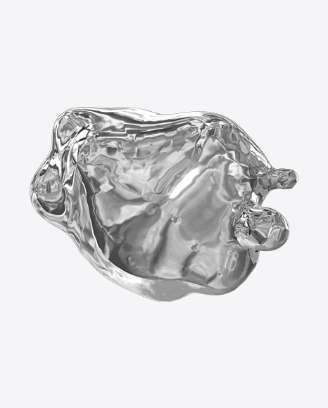 Silver Liquid Abstract Form PNG