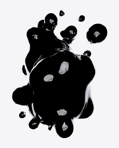 Black Liquid Abstract Form PNG