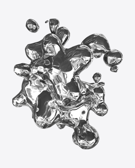 Silver Liquid Abstract Form PNG