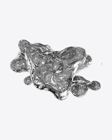 Silver Liquid Abstract Form PNG
