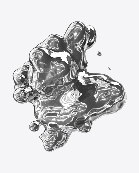 Silver Liquid Abstract Form PNG