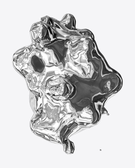 Silver Liquid Abstract Form PNG