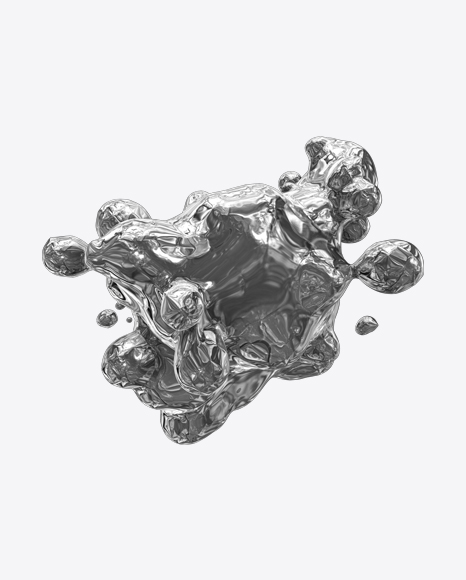 Silver Liquid Abstract Form PNG