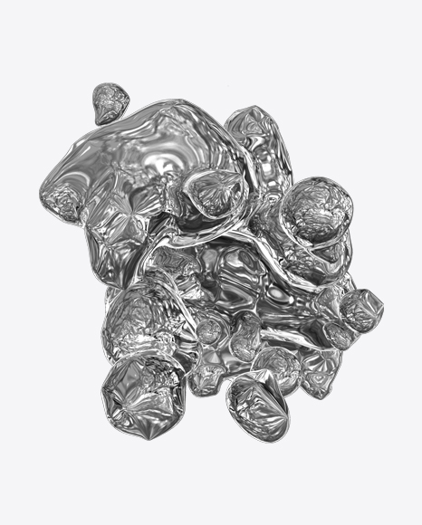 Silver Liquid Abstract Form PNG
