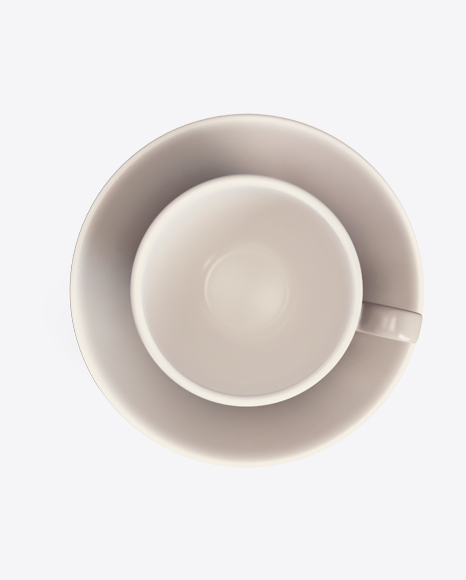 White Ceramic Cup & Saucer PNG