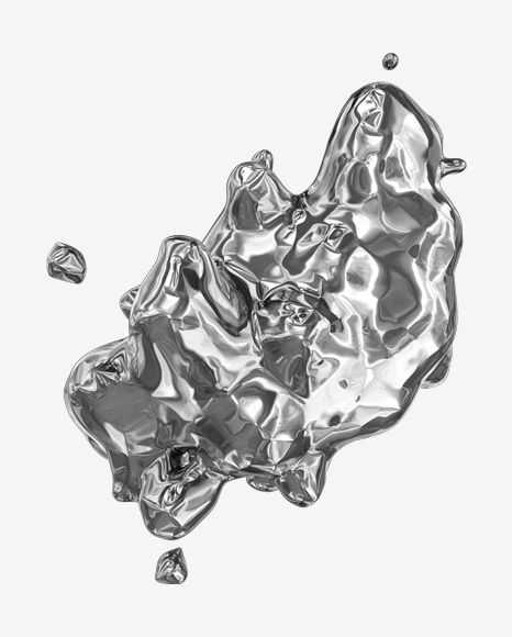Silver Liquid Abstract Form PNG
