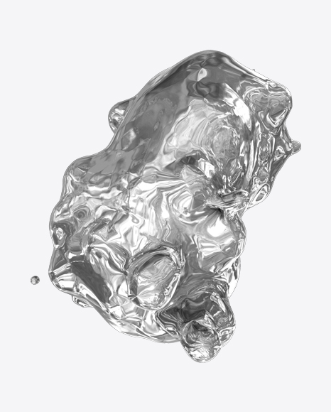 Silver Liquid Abstract Form PNG