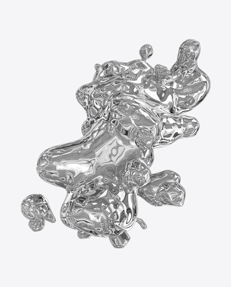 Silver Liquid Abstract Form PNG