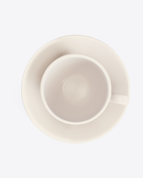 White Ceramic Cup & Saucer PNG