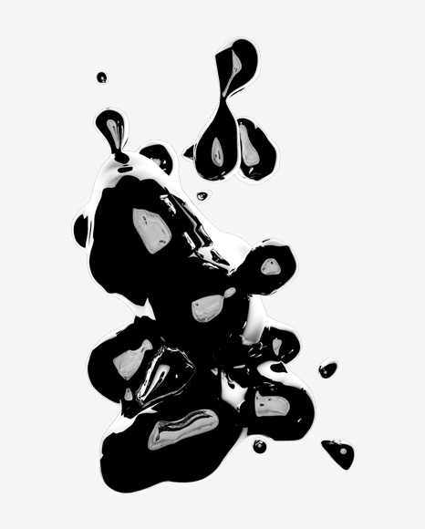 Black Liquid Abstract Form PNG