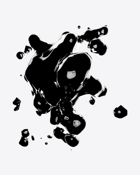 Black Liquid Abstract Form PNG