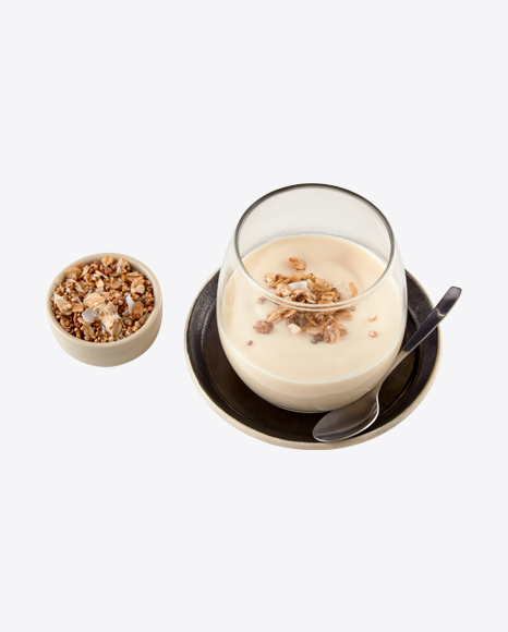 Yoghurt Glass with Granola & Spoon - Breakfast Set