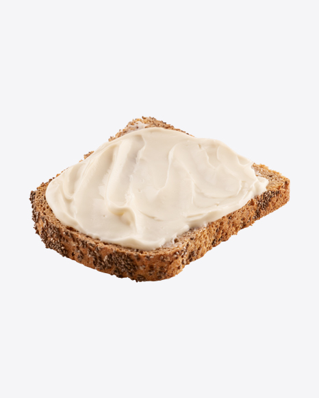 Whole Grain Bread Slice with Cream Cheese