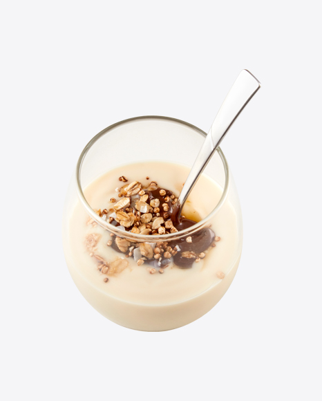 Yoghurt Glass with Granola & Spoon