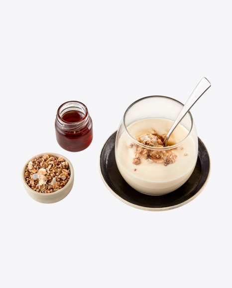 Yoghurt Glass with Granola & Honey Jar - Breakfast Set