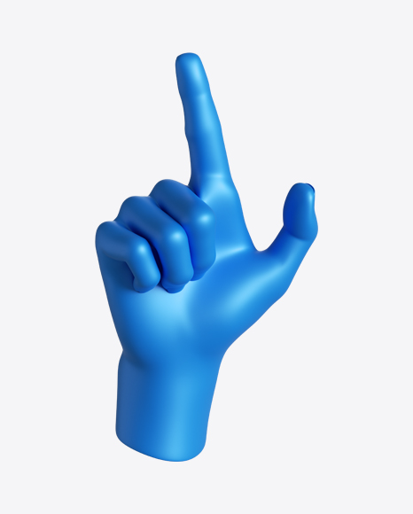 Blue Hand Pointing Finger PNG