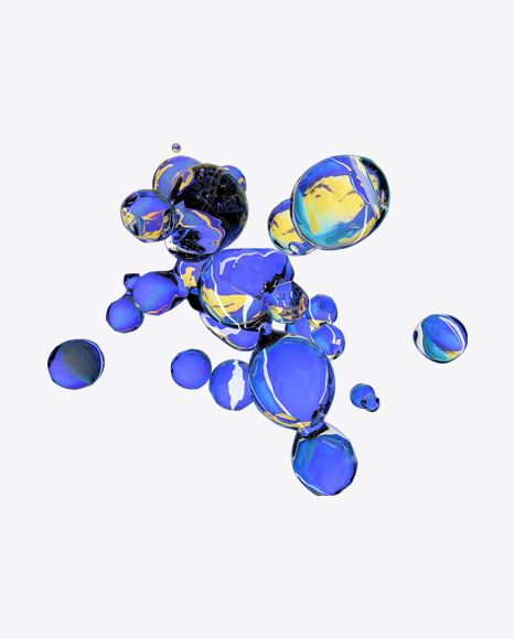 Blue Liquid Abstract Form PNG