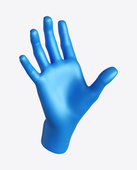 Blue Hand Five Gesture PNG