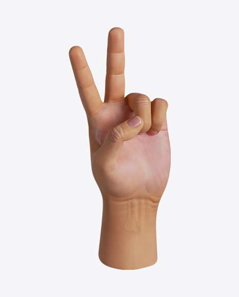 Human Hand Victory Gesture PNG