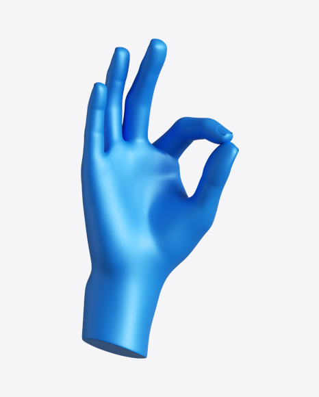 Blue Hand OK Sign PNG