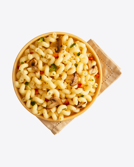 Cavatappi Pasta w/ Mashrooms & Vegetables on Napkin