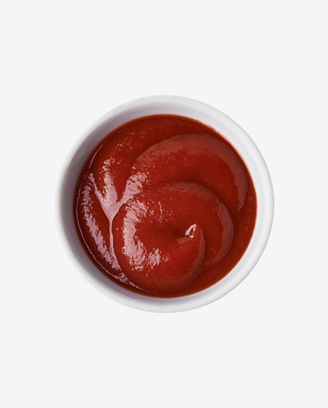 Ketchup in White Bowl PNG