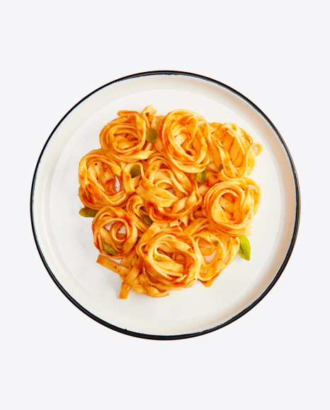Tagliatelle Pasta w/ Tomato Sauce & Basil