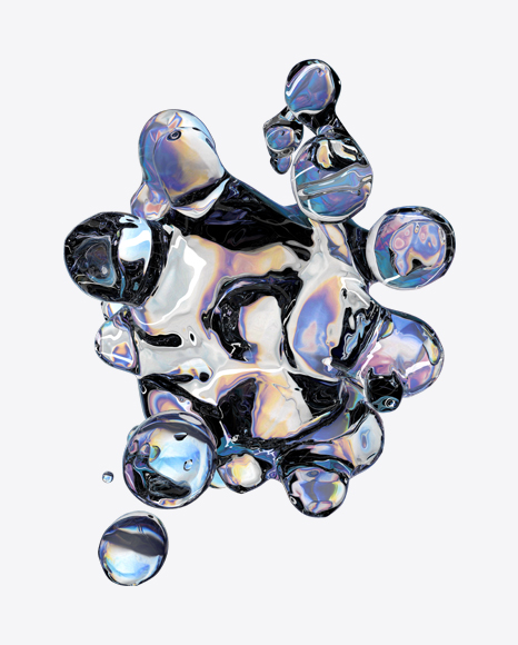 Holographic Liquid Abstract Form PNG