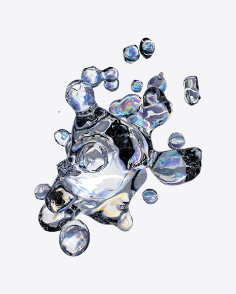 Holographic Liquid Abstract Form PNG