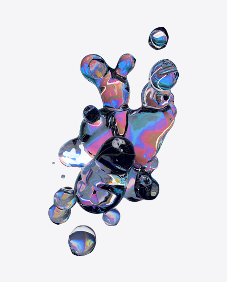 Holographic Liquid Abstract Form PNG