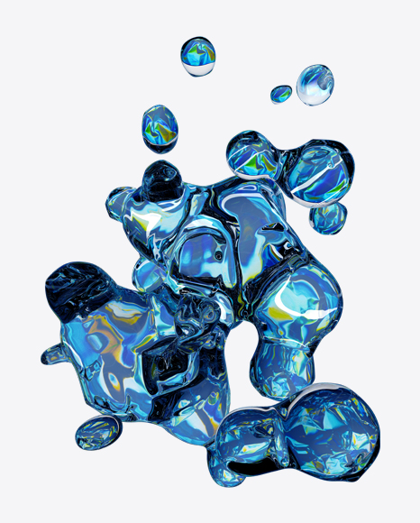 Holographic Liquid Abstract Form PNG