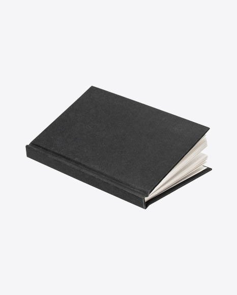 Half-Opened Black Notebook PNG